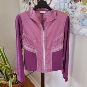 Beate Heymann Street Couture Fuchsia Mesh and Jersey Jacket US 10